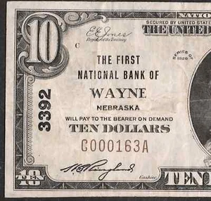 NE 1929 $10 ❀❀WAYNE, NEBRASKA❀❀ PCGS VERY FINE 25 PPQ SCARCE! - Picture 1 of 3