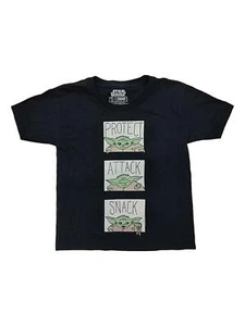 Star Wars Boys The Mandalorian Baby Yoda Protect Attack Snack T-Shirt XXL18 - Picture 1 of 1