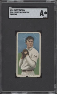 1909 T206 CHRISTY MATHEWSON POOR SWEET CAPORAL 350 SGC A NEW YORK GIANTS - Picture 1 of 2