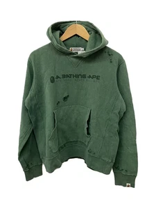 A BATHING APE Hoodie M Cotton GRN Print - Picture 1 of 5