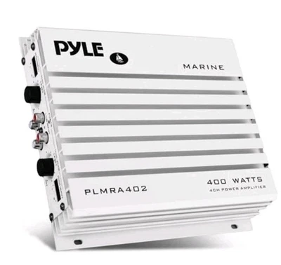 Pyle Hydra Marine 400W 4-Channel Amplifier - Waterproof Dual MOSFET Power Supply - Image 1 of 4