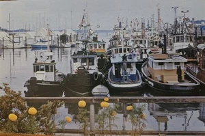 Tugboats In The Harbor Olympia Washington Postcard - Picture 1 of 3
