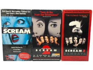 Scream VHS Lot 1 2 3 Behind The Scenes Bonus Edition Slasher Killer Horror Scary - Picture 1 of 22