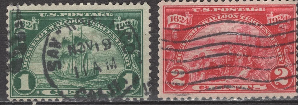 SC# 614-15 - 1924 1¢ & 2¢ - Huguenot-Walloon Commemoratives - Used - Image 1 of 1