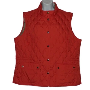 Eddie Bauer Gänsedaunen Weste Damen XXL orange Druckknopf gesteppt Outdoor Landhaus Lagenlook - Bild 1 von 7