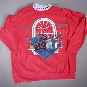 Sudadera Vintage Scottish Terrier Navidad Cuello Redondo Adulto M Roja DE COLECCIÓN  - Imagen 1 de 6