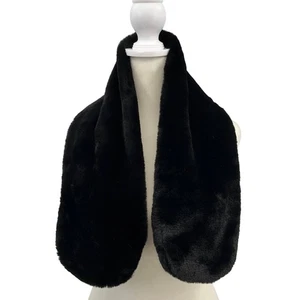 Heimish Faux Fur Scarf OS Black Soft Plush Neck Warmer Quiet Luxury Winter Chic - Picture 1 of 9