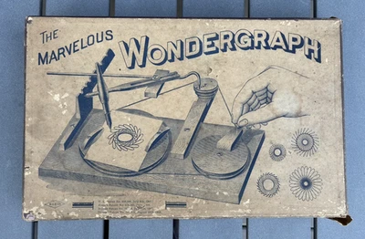 Antique rare drawing toy Marvelous Wondergraph 1908 early spirograph complete - Image 1 of 4