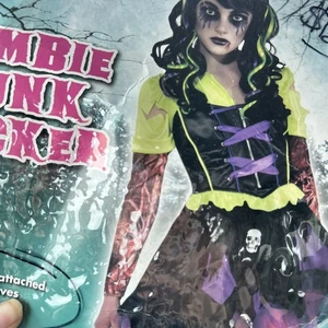 Zombie Punk Rocker Girl Med 8-10, Halloween Costumes, Monster High punk Goth Emo - Picture 1 of 6