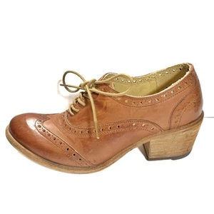 Scarpe con tacco Oxford FRYE in pelle marrone punta ad ala con lacci da donna taglia 7,5 - Foto 1 di 17