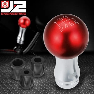 J2 6-SPEED MANUAL TRANSMISSION ALUMINUM 2-PIECE BALL TEARDROP SHIFT KNOB RED - Picture 1 of 7