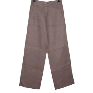Crea Concept Brown 100% Linen Trousers Size 38 UK 10 Lagenlook Casual Summer - Imagen 1 de 18
