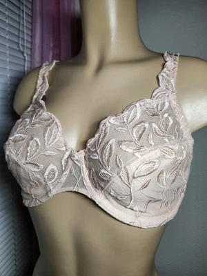 Sujetador con aros minimizador de encaje floral bordado BALI #3373 talla 38D rosa Foto 1 de 4