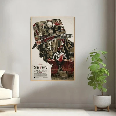 Seven Movie Poster, David Fincher 90s Film Art Wall Decor, Noframe - Image 1 of 4