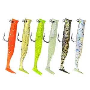 10pcs 6.5cm/5.5g PVC Paddle Tail-Jig Head Lure fishing bait for Bass & Trout - Picture 1 of 10