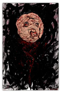 Original macabre art Painting by dark artist EMMA GLENN : "CRACKED" - Picture 1 of 1