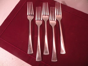 Set Of 5 Stainless Dinner Forks Pfaltzgraff Atrium Flatware 8 3/8" - Picture 1 of 5