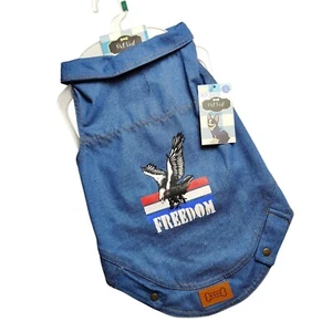Woof Pet Products Dog Size Large 19 to 22 inches Denim Freedom Eagle Pet Vest - Picture 1 of 7