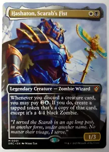 Magic The Gathering: Aetherdrift - Hashaton, Scarab's Fist - Borderless Mythic - 0001 casi nuevo - Imagen 1 de 1