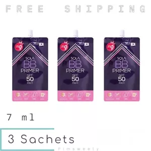 3 Sachets X 7 ml Sola BB Primer SPF 50 PA++ Smooth Brighten Poreless Facial Skin - Picture 1 of 13