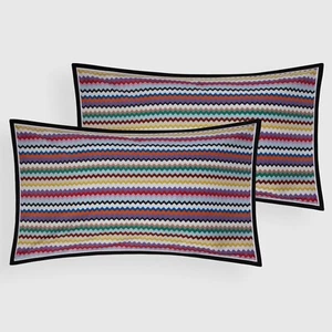 MISSONI HOME Valparaiso 2 Pillowcases King ZIGZAG CHEVERON - Picture 1 of 1