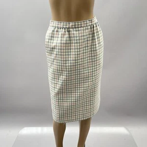 Pendleton Vtg Skirt Women 8 Petite Pastel Pink Plaid Pencil High Waist Academia - Picture 1 of 11