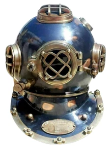 Antiguo casco de buceo de 18" de colección Boston Mark V Marina de los Estados Unidos Buceadores de aguas profundas - Imagen 1 de 9