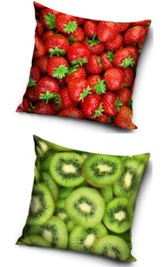 Fruits Fruit Kiwi Strawberries Pillowcase 40X40 Cm - Picture 1 of 3