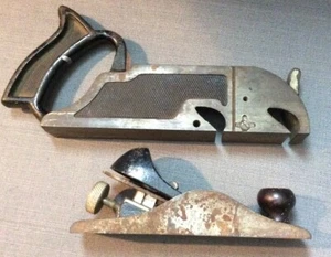 2 Used Vintage Wood Planes : Stanley #220 & Unbranded Rabbet 1 1/2 In Restore - Picture 1 of 6