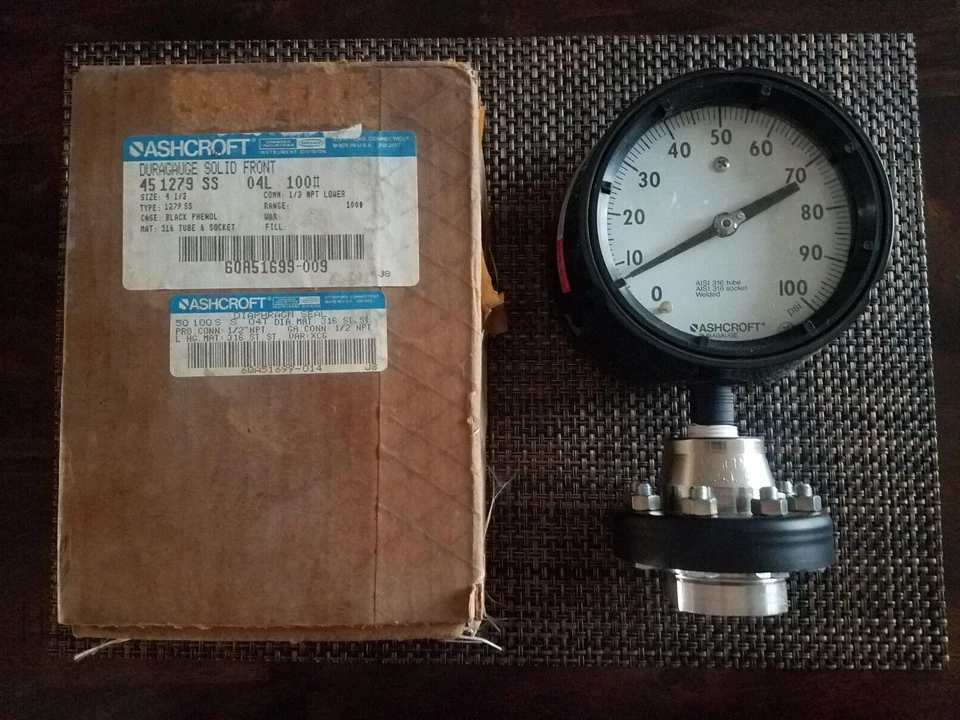 Ashcroft 1279 Duragauge 100PSI 4.5" Pressure Gauge