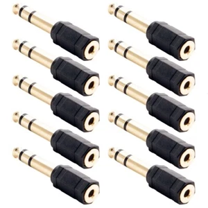 10 Pcs 3.5mm 1/8" Female to 6.35mm 1/4" TRS Male Stereo Audio Adapter Headphone - Picture 1 of 4