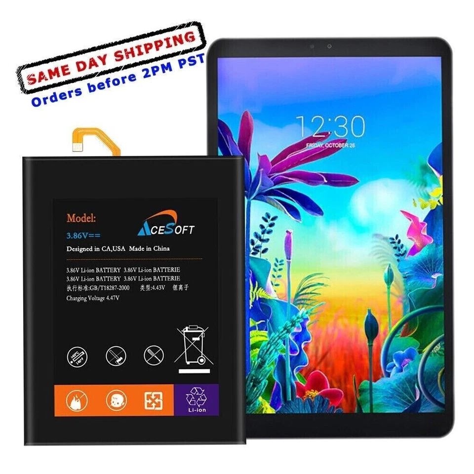Batería recargable de larga duración de 8300 mAh para LG G Pad 5 10.1 FHD LM-T600TS EE. UU. Foto 1 de 1