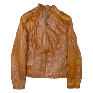 GUNS LEATHER Girls Biker Jacket Brown Leather 2XL - Picture 1 of 6