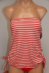 NWT Tommy Hilfiger Swimsuit Tankini 2pc Set Sz XS Tomato Side cinched Strap  - Picture 1 of 5