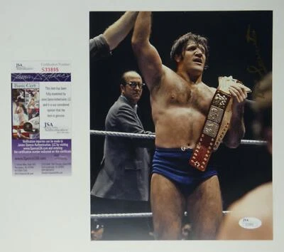 Foto firmada por Bruno Sammartino de 8x10 luchador profesional de la WWE SALÓN CERTIFICADO DE AUTENTICIDAD JSA Foto 1 de 4