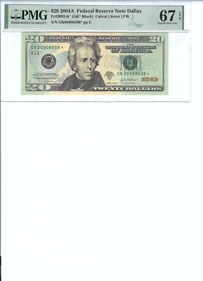 2004 $20 FRN FR2092-K* PMG 67 EPQ, Dallas * Note S/N K00908508*!!! - Image 1 of 2