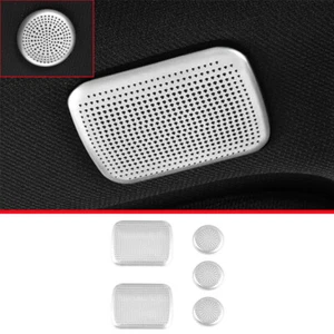 Silver Steel Top Roof Speaker Panel Cover Trim 5pcs For Cadillac CT4 2020-2022 - Picture 1 of 6