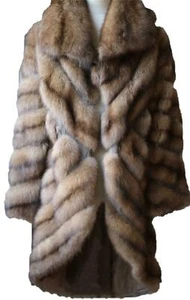 DENNIS BASSO SABLE FUR COAT UK 12 - Picture 1 of 6