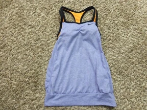 Nike DRIFIT Girls Small Athletic Tank Top With Built In Bra Purple/Orange - Picture 1 of 4