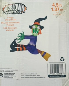 BRUJA CHOCANTE CON ESCOBA HALLOWEEN INFLABLE -- HECHO PARA UN ÁRBOL - GEMA LED - Imagen 1 de 1