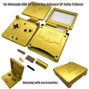 Gold Housing Shell Hülle Case Cover Teile für GBA SP Game Boy Advance SP Konsole - Picture 1 of 7