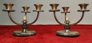 COUPLE OF CHANDELIERS OF 3 LIGHTS. PUNCHED SILVER. 800/1000 ITALY (?).CIRCA 1950 - Picture 1 of 1