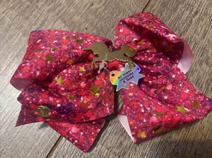 JoJo Siwa all thats unicorns & gold pink burgundy star hair bow nwt - Picture 1 of 3