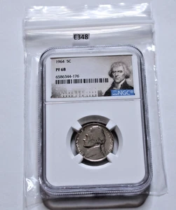 1964 NGC PF68 Proof Jefferson Nickel!!  5c Beautiful Coin! Portrait label!  E348 - Picture 1 of 2