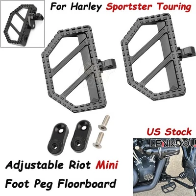 4x Riot Floorboards Adjust Foot Pegs Kit For Harley Sportster Touring Road Glide Foto 1 de 4