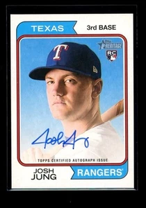 2023 Topps Heritage Josh Jung Real One Rookie On Card Autograph Auto Rangers - Bild 1 von 2