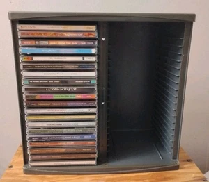 Torre de almacenamiento de CD gris vintage estante modular de plástico para 40 CD apilables - Imagen 1 de 12