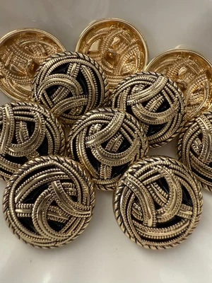 6PC Celtic Knot Gold Shank Metal Buttons Crafts Sewing Buttons 25mm - Image 1 of 3