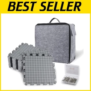 Extra Thick Eco-Friendly Knitting & Crochet Blocking Mats with T-Pins - 9 Pack - Picture 1 of 9