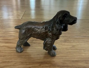 Vintage Cocker Spaniel Hund Zinnguss Bronze Figur Schreibtisch Kunst Briefbeschwerer - Bild 1 von 7
